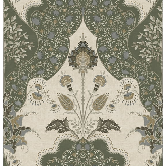 A-Street Prints Auden Green Floral Grandeur Wallpaper
