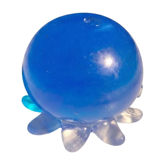 2" Blue Octopus Squishy Toys, Soft Gel Squeeze Stress Relief Ball for Office & Back to School Party Favors
