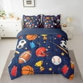 thumbnail image 3 of Feelyou Cartoon Soccer Rugby Twin Bedding Sets 7-Piece, Football Athlete Helmet Bedding Comforter Set, Basketball Sports Reversible Sheet Sets, Luxury Bedroom Decor, 3 of 8