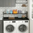 thumbnail image 5 of Lifewit Washer Dryer Countertop with Adjustable Shelf, Splice Type, 54" x 27.5" Melamine Cover for The Top with Edge Rails, Towel Rack, 8 Hooks, Laundry Room Storage and Organization, Black, 5 of 9