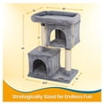 thumbnail image 4 of JTAOT Tall Cat Tree Tower - 33" Cat Tower for Indoor Cats - 2 Cat Condos, Sisal Cat Scratching Posts, with Large Plush Cat Perch - Cat Tree for Large Cats & Small, Cat Tree for Indoor Cats to Play, 4 of 7