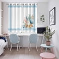 thumbnail image 4 of Blue Coastal Kitchen Curtains Window Panels, Nautical Starfish Eucalyptus Leaf Coral Striped Insulated Window Treatment Curtain, Grommet Curtains for Bedroom/Living Room/Bathroom, 2 Piece 52"Wx63"L, 4 of 8