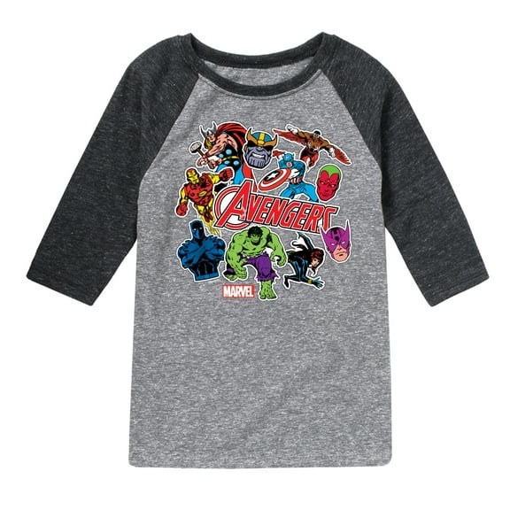Marvel The Avengers - Stickers Style - Toddler And Youth Raglan
