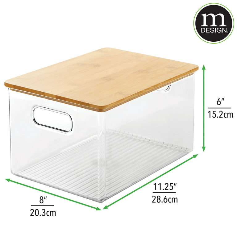 Portable Transparent Food Storage Container With Bamboo Lids - Temu