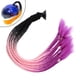 thumbnail image 3 of Casco s cola de caballo peluca rizada pelo, rastas punk, 55 cm, Motocross peluca rizada pelo rastas cola de caballo para bicicleta mujer Negro Rojo Púrpura Soledad cola de caballo peluca de pelo, 3 of 8
