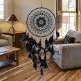 thumbnail image 3 of 1pc Natural Feather Lace Dreamcatcher Home Crafts Ornaments Black|wind Chimes Hanging Decorations, 3 of 5