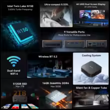 thumbnail image 2 of Blackview MP20 Mini PC AMD Ryzen 3 3300U, 2 of 5