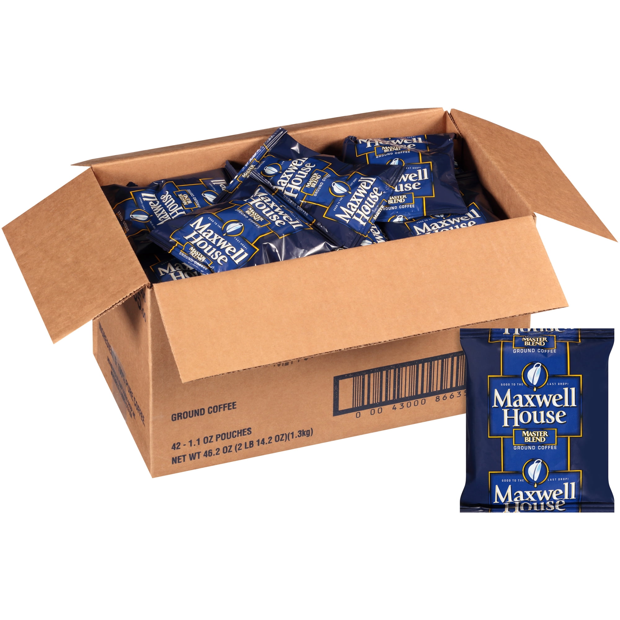 Maxwell House Master Blend Ground Coffee, 1.1 oz. Packets, 42 per Case