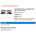 thumbnail image 2 of Front Brake Pad Set - Compatible with 2005 - 2007 UD 1300 2006, 2 of 2