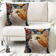 thumbnail image 4 of Juego de almohadas con estampado de animales bonitos para dormitorio, sala de estar, sofá, cojín de 45 x 45 cm para decoración de sofá y sala de estar, funda de almohada aterciopelada., 4 of 9