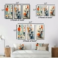 thumbnail image 4 of Designart "Blue Orange Mid Century modern Retro" Abstract Wall Art Set Of 3 - Blue Midcentury Gallery Wall Set For Home Decor, 4 of 6