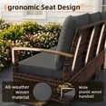 thumbnail image 5 of UDPATIO Patio Furniture Set, Outdoor Conversation Set with 2 Wood Armrest Swivel Chairs, Wicker Rattan Sofa Set with Storage Table for Backyard, Grey, 5 of 9