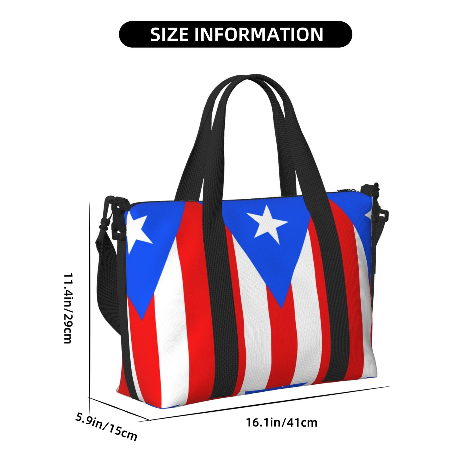 Women Men Pr Puerto Rico-Flag Gym Duffel Bag Travel Carry On Weekender Overnight Tote Personal Item Bag