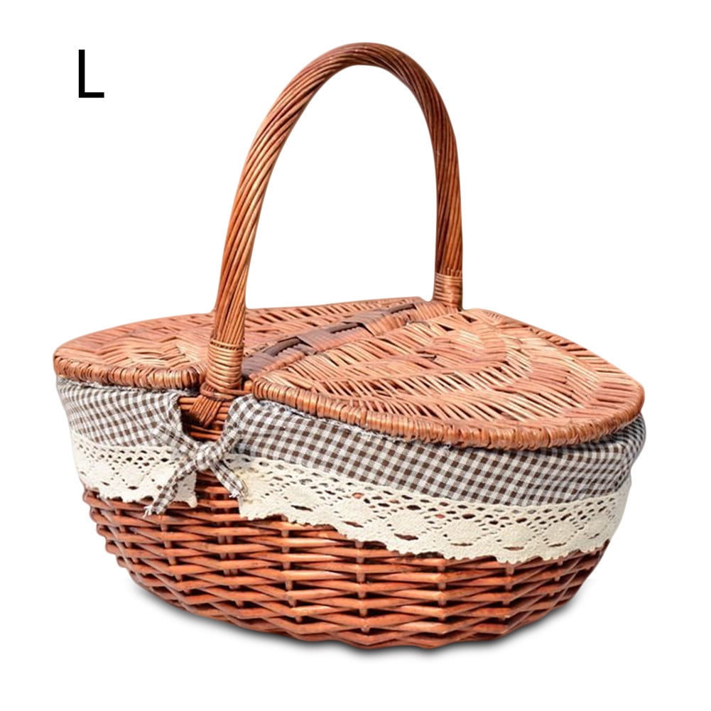 Hand Made Wicker Basket Wicker Camping Picnic Basket Shopping Storage