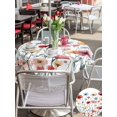 thumbnail image 6 of Outdoor Tablecloth with Umbrella Hole Zipper Colorful Floral Round Tablecloth 54" Waterproof Outside Table Cloth Botanical Garden Flowers Patio Table Cover Tablecloths for Picnic Party, 6 of 8