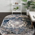 thumbnail image 4 of Unique Loom Tucson Collection Area Rug - Tubac (8' x 10' Oval Blue/Black), 4 of 7