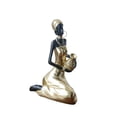 thumbnail image 2 of Estatua de dama tribal africana, decoración de mesa, artesanía hecha a mano, pieza de arte coleccionable 165x8x95cm, 2 of 9