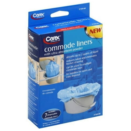 Carex Commode Liners with Ultra Absorbent Powder 7 ea (Pack of 6)