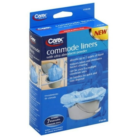 Carex Commode Liners with Ultra Absorbent Powder 7 ea (Pack of 4)