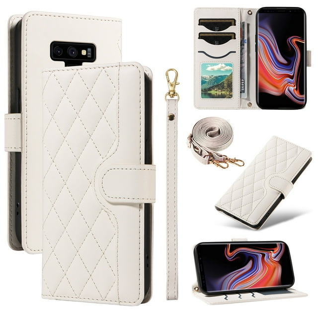 Samsung Galaxy Note 9 Phone Case , Wallet Flip Cover Adjustable Crossbody Lanyard Magnetic Card Slots