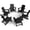Black, variant on Folding Adirondack Chair, HDPE All-Weather Lawn Chair with 2 Cup Holder, Patio Garden Outdoors Fire Pit, Aqua