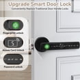 thumbnail image 6 of Fingerprint Door Lock Biometric Door Knob with Keypad Keyless Entry, 5-in-1 Door Locks for Bedrooms(Fingerprint/App/Code/Key/IC Card), Home Hotel Office Apartment Black, 6 of 14