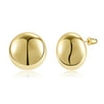 thumbnail image 2 of Lancharmed Gold Plated Earrings for Mother,Round Smooth Stud Earring Friend Gifts for Women, 2 of 7