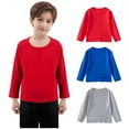 thumbnail image 6 of fatyb Boys Girls Long Sleeve Tees 3 Pack Kids Cotton Crewneck Undershirts Casual Solid Color T-Shirts, 6 of 7