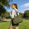 thumbnail image 4 of Horivan 3 Counts Waterproof Nylon Tote Bag with Multiple Pockets Drawstring Closure for Travel Gym Office Large Capacity Organizer Handbag for Women Durable Carryall for Workout Beach Commute, 4 of 6