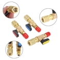 thumbnail image 4 of 6Pcs Brass R410A Refrigerant Straight Ball Valves AC Charging Hoses Brass 1/4 Inch Male to 1/4 Inch / 5/16 Inch Female,Gold, 4 of 7