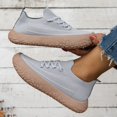 thumbnail image 5 of Women's Flyknit Breathable Slip-On Casual Rubber Shoes, Thick-Sole Anti-Slip Walking Flats, Multi-Color Options for Spring Footwear, 5 of 9