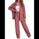 thumbnail image 1 of Conjunto de Dos Piezas de Punto para Mujer: Chaqueta de Larga con Botones y Pantalón Recto. Sandía Roja S, 1 of 7