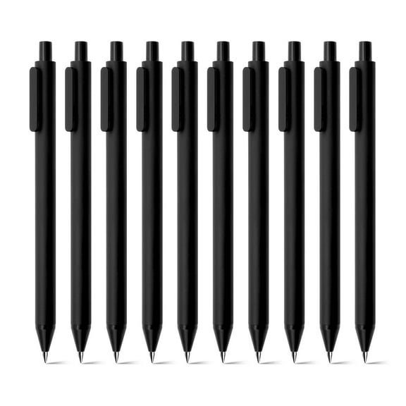 Kaco Gel Pens, 0.5 mm Fine Point, Black Ink 10 Count, Quick Dry Smooth Writing, Aesthetic Office Supplies Refillable Retractable Low Center of Gravity