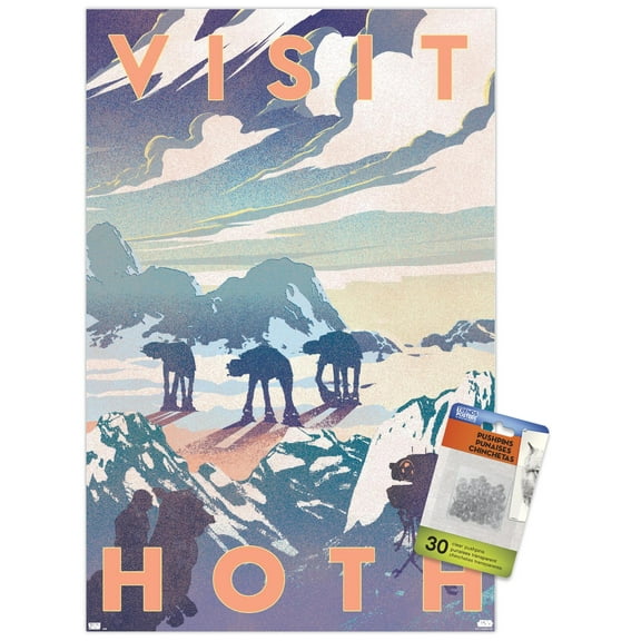 Star Wars: Hoth - Visit Hoth Wall Poster with Push Pins, 14.725" x 22.375"