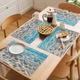 thumbnail image 5 of Ocean Water Ripple Placemats Set of 12 Summer Seaside Underwater Scene Place Mats Indoor Wipeable Table Mats Washable Cloth Dining Table Placemats for Kitchen Holiday Party Home Decor 13x19 Inch, 5 of 9
