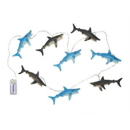 Two's Company Shark Light Up Garland in Gift Box Includes 8 Sharks.