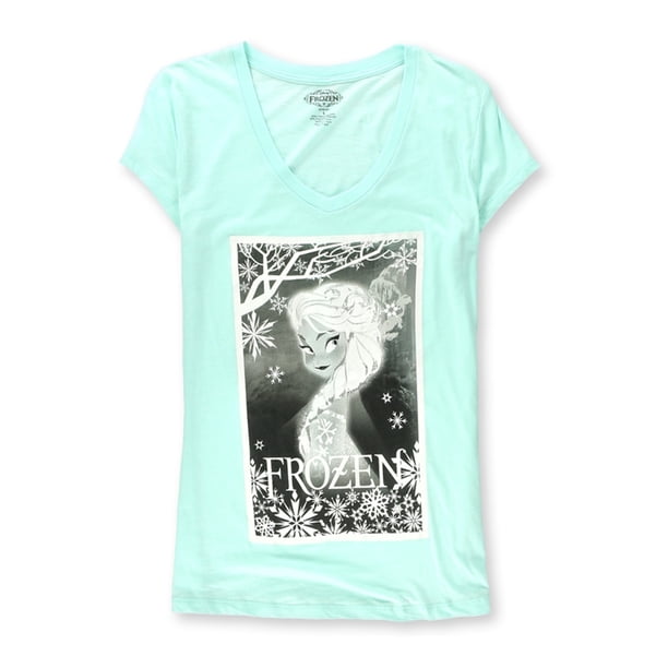 Disney Womens Queen Elsa Graphic playera, verde, grande Disney