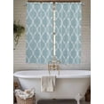 thumbnail image 4 of Blue Moroccan Living Room Curtains 2 Panel, Retro Country Geometric Quatrefoil Plaid Cafe Window Treatment, Extra Long Farmhouse Bedroom Bathroom Kitchen Curtains Drapes 104"x72", 4 of 6