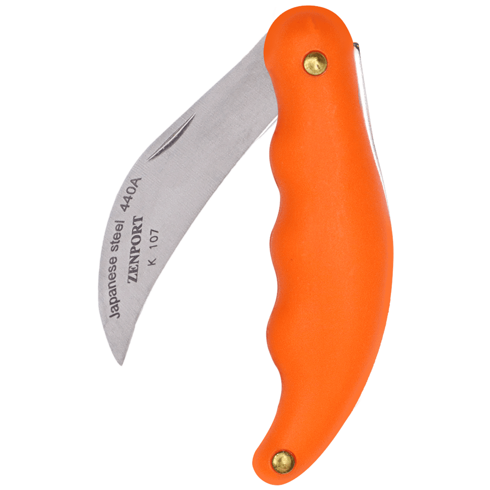 Zenport K107 Folding Horticulture Knife, 3.5 Inch Stainless Steel Blade, Orange - 3 Pack