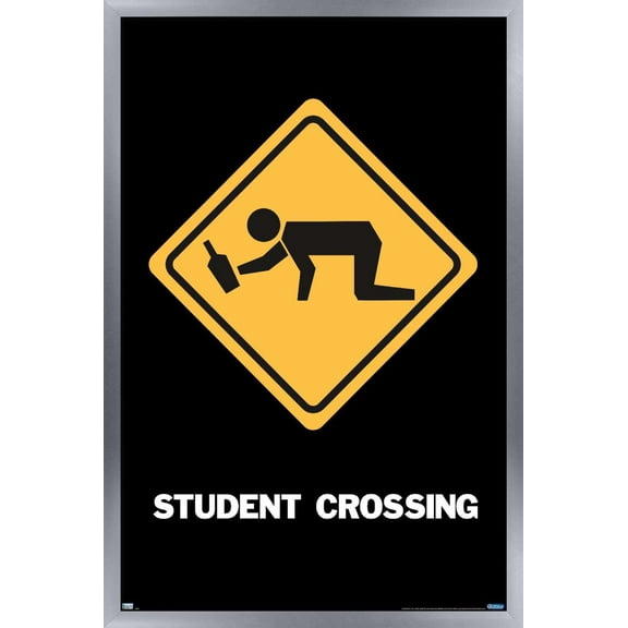Student Crossing Wall Poster, 22.375" x 34", Framed