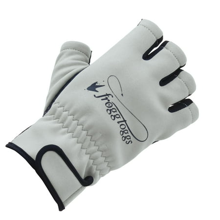 Frogg Toggs Froggfingers Fleece Fishing/Outdoor Gloves Fingerless | Gray / Black | Size XL