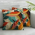thumbnail image 3 of Chilfamy Modern Tropical Leaves Pillow Covers, Minimalist Aesthetic Leaf Decorative Throw Pillow Cases Summer Outdoor Pillow Covers for Patio Sofa Couch Bedroom 12x12in, 3 of 5
