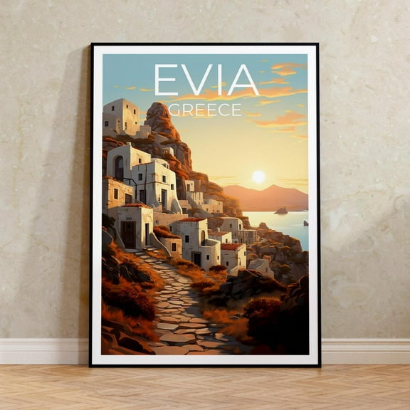 Kna Prints - Evia Travel Poster, Greece Wall Art, Greece Print, Evia Poster, Greece Poster, Euboea Poster, Evia Art Unframed Poster, UNFRAMED-8x12