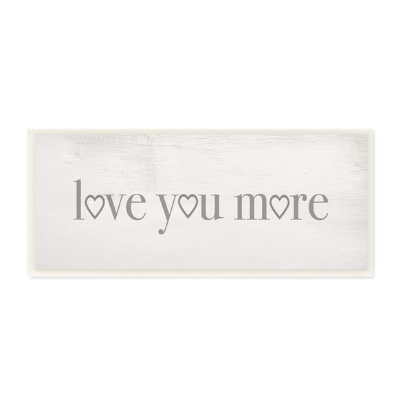Stupell Industries Love You More Romantic Phrase Heart Typography, 7 x 17, Designed by Daphne Polselli