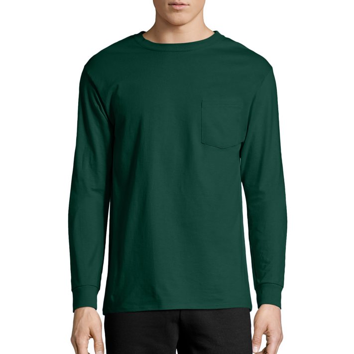 Hanes Men's Authentic Long Sleeve Pocket Tee