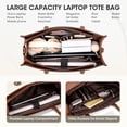 thumbnail image 3 of Bolsa Tote para Laptop RAINSMORE Impermeable para Mujeres 15.6'' Marrón, 3 of 8