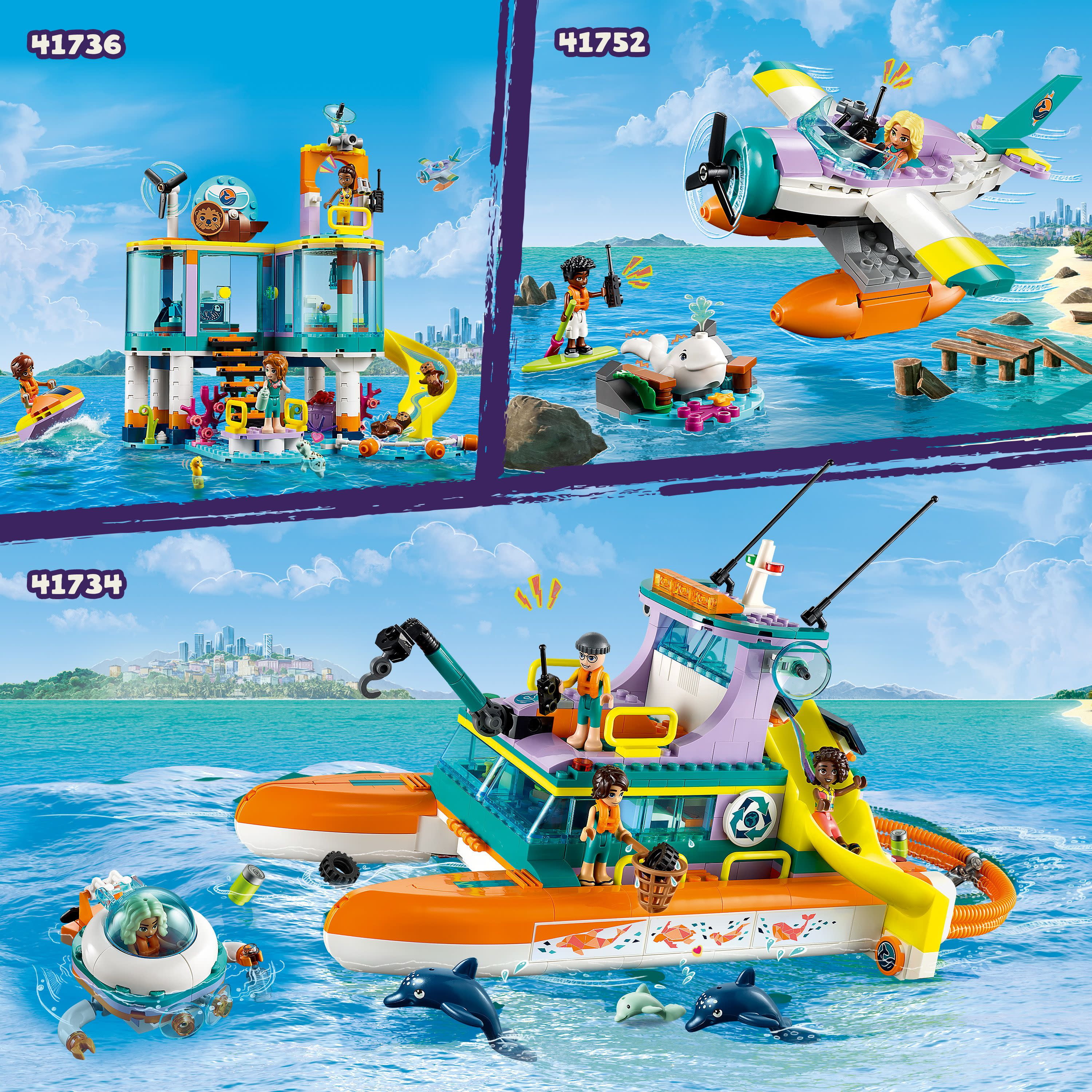 LEGO® 41734 - Le bateau de sauvetage en mer - LEGO® Friends - Jeux de  construction