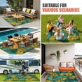 thumbnail image 4 of Turquoise Tropical Outdoor Rug for Patio/Deck/Porch, Non-Slip Large Area Rug 4 x 6 Ft, Gold Palm Leaves Summer Pastoral Indoor Outdoor Rugs Washable Area Rugs, Reversible Camping Rug Carpet Runner, 4 of 8