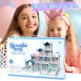 thumbnail image 3 of Freecat Doll House Kit, 11 Rooms DIY Pretend Play Bulding Dollhouse Playset Toys with Accessories and Furniture, Princess House for Toddlers, Christmas Birthday Gifts for 6 7 8 9 10 12 Year Old Girls, 3 of 7