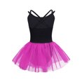 thumbnail image 2 of iiniim Girls Cross Strap Gymnastic Camisole Leotard with Tutu Skirt Ballet Dress Dance Costumes, 2 of 7